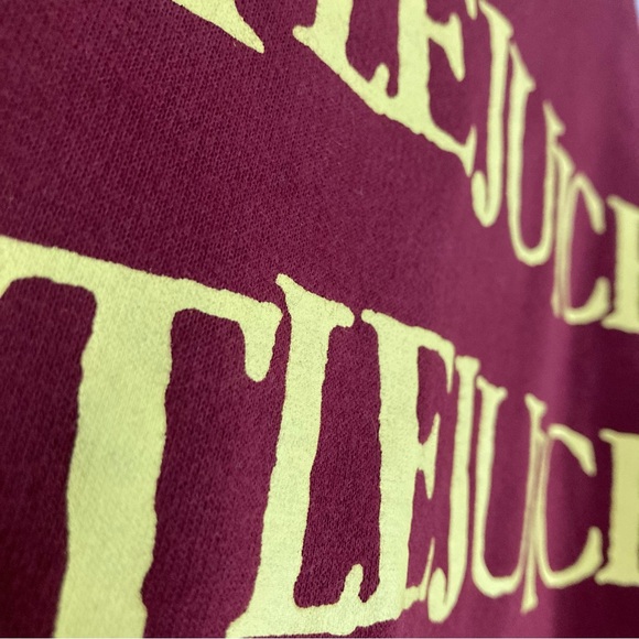 Cakeworthy x Beetlejuice Crewneck Burgundy Pullover Graphic Sweatshirt - Picture 7 of 10